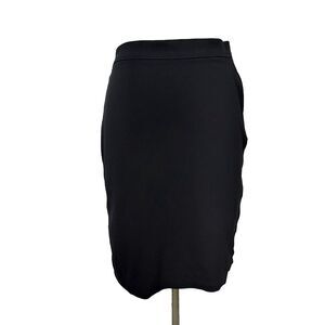 Chico's Black Skirt Size 2 Womens 12 14 Straight Stretch Above Knee Zipper
